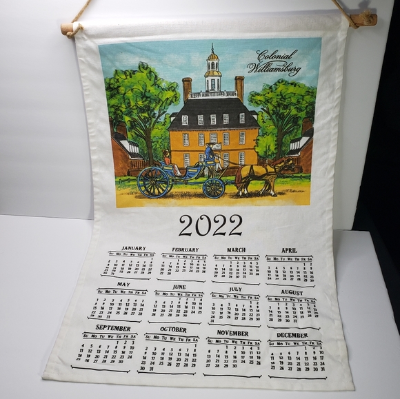 Two Colonial Williamsburg XL Tea Towels Wall Hanger Dowel - Picture 2 of 12